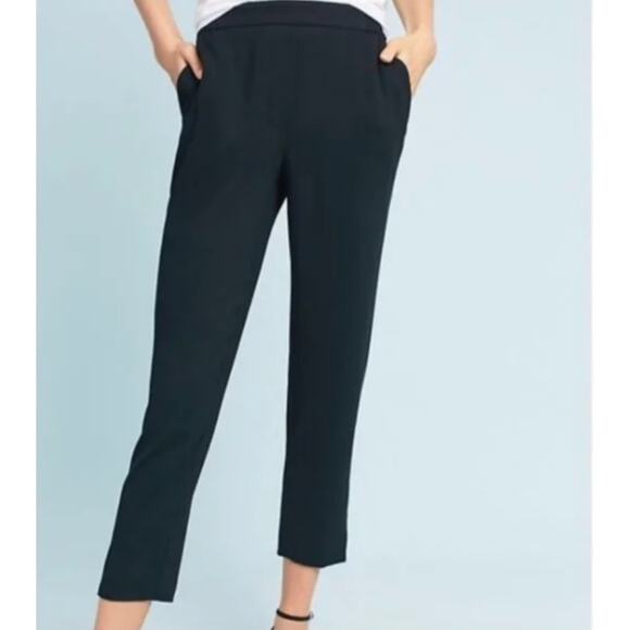 Anthropologie Black Essential Pull On Trousers Pants Slacks Sz M Classic Work - Picture 4 of 13